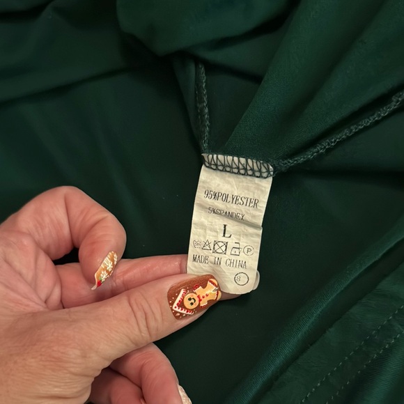 Green Women's Top with Button Detail - Picture 2 of 6